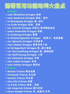 德语常用功能动词大盘点
